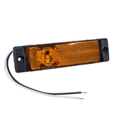 Lanterna Lateral Universal Retangular Led Bivolt Acrilico Ambar Sem Suporte Com Chicote - PRADOLUX PL0670.00.61