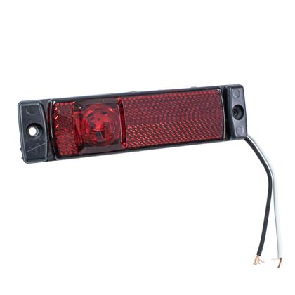 Lanterna Lateral Universal Retangular Led Bivolt Acrilico Vermelha Sem Suporte Com Chicote - PRADOLUX PL0670.00.63