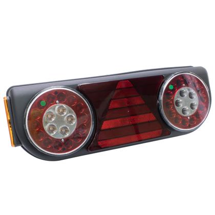 Lanterna Traseira Carreta Fachini Led Bivolt Lado Esquerdo Com Lateral Plug Redondo - Pradolux PL2600.79.69