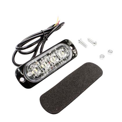 Luminária Luz Advertência 4 Leds Bivolt Pisca Com 15 Sequências Diferentes Strobo 6000K Branco - PRADOLUX - IL5102  