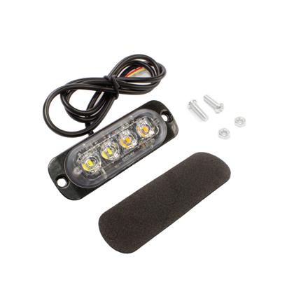 Luminária Luz Advertência 4 Leds Bivolt Pisca Com 18 Sequências Diferentes Strobo Branco/Laranja - PRADOLUX - IL5103  