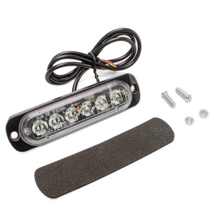 Luminária Luz Advertência 6 Leds Bivolt Pisca Com 15 Sequências Diferentes Strobo 6000K Branco - PRADOLUX - IL5101  