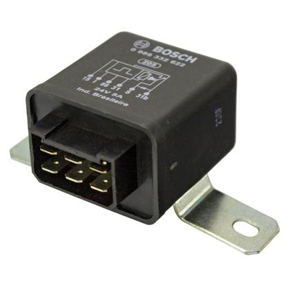 Relé Limpador do Parabrisa Mercedes Benz Caminhões 24V com Suporte 6 Pinos - Bosch - 0986332622  