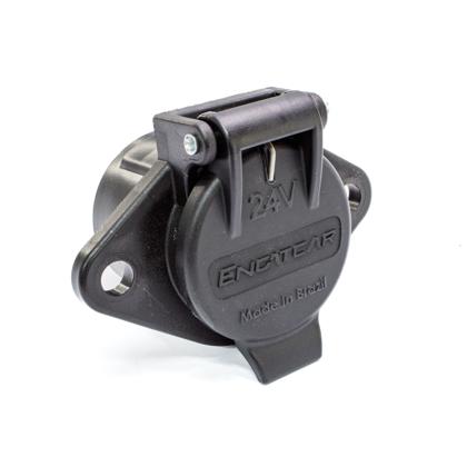 Tomada Elétrica Carreta 7 Polos Nylon Preto Redonda Fêmea 24V - ENGATCAR 1313