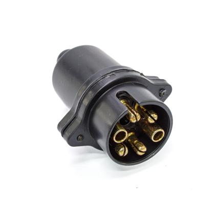 Tomada Elétrica Para Engate Automóvel 6 Polos Nylon Preto Redondo Macho 12V - ENGATCAR 1800