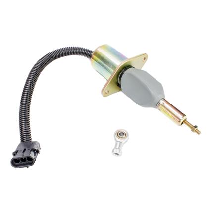 Válvula Solenoide De Parada Motor Cummins Trator MF38 CNH TC5090 12V Cambão 3 Pinos - GAUSS - GS22029  