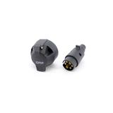 Tomada para Carretinha Macho + Fêmea 6 Polos Nylon Preto Redondo - DNI8372
