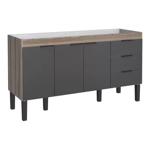 Gabinete Flamingo de Madeira Preto e Nogal 1,60m Cozimax