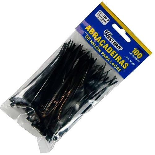 *ABRACADEIRA NYLON 2,5X100MM PR WESTERN PT100