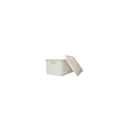 *CESTO RATTAN C/TAMPA RETANG PLST GD BR PLASBRINK