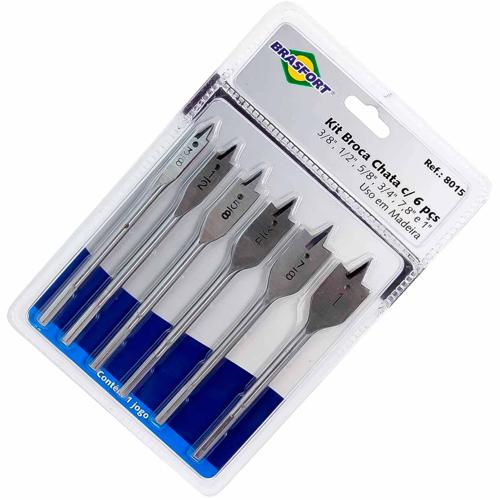 *KIT BROCA CHATA 3/8* 1 C/ 6PCS BRASFORT
