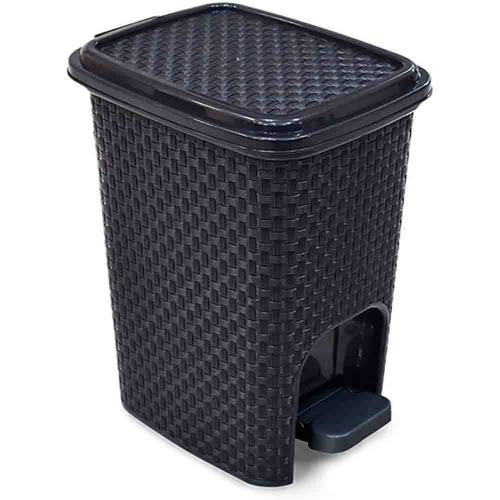 LIXEIRA RATTAN PRETA C/PEDAL 07L ARQPLAST