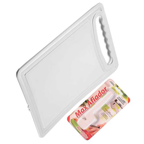 TABUA CARNE PLST C/AFIADOR 22CM*33CM MAXXIMO