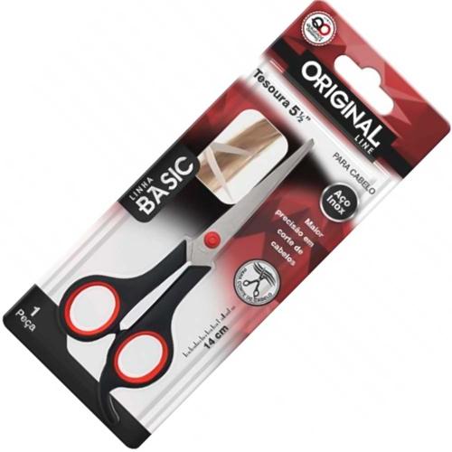 *TESOURA INOX BASIC P/CABELO 5 1/2
