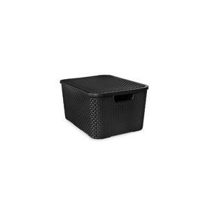 CESTO RATTAN C/TAMPA RETANG 20L PLST PR ARQPLAST