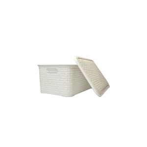*CESTO RATTAN C/TAMPA RETANG PLST GD BR PLASBRINK