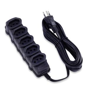 EXTENSAO REFORCADA TRIPOLAR 5 TOMADAS 10A 5M PR