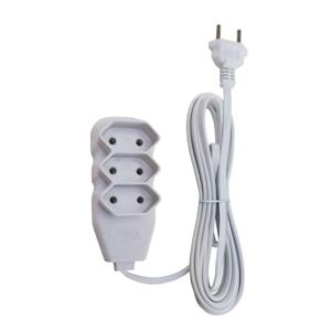 EXTENSAO SLIM 3 TOMADAS BIPOLAR BIVOLT 3M BR