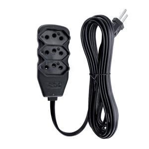EXTENSAO SLIM 3 TOMADAS TRIPOLAR BIVOLT 5M PR