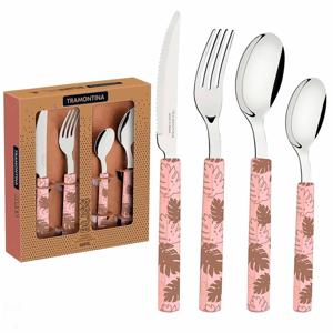 FAQUEIRO INOX BLISS C/CB PLST ROSA PAST 16PCS