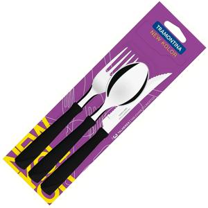 FAQUEIRO INOX NEW KOLOR C/CB PLST PR 12PCS