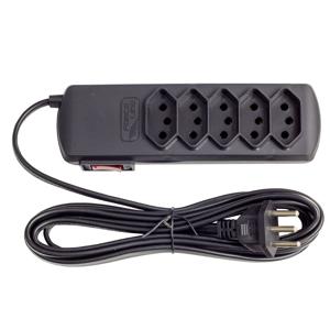 FILTRO DE LINHA TRIPOLAR 5 TOMADAS 10A 3M PRETO