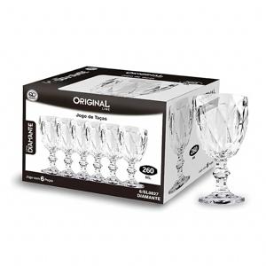 TACA VIDRO DIAMANTE FUME 260ML M6 ORIGINAL