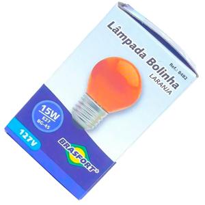 LAMPADA BOLINHA 220V*15W LARANJA BRASFORT