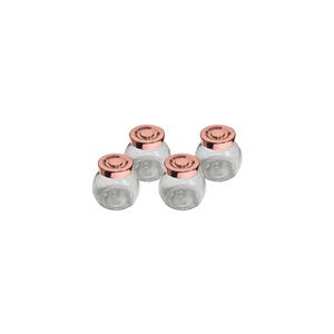 *PORTA CONDIM RED VIDRO JG 04PCS 190ML ROSEGOLD